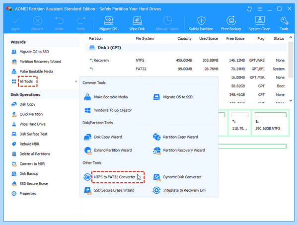 Ntfs to fat32