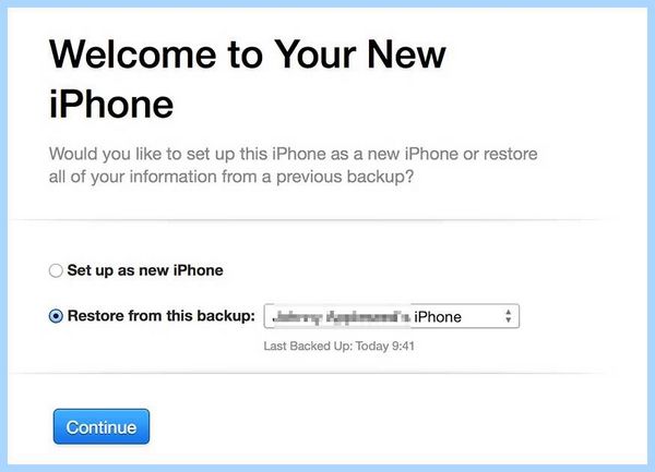 Please continue setup on iphone перевод