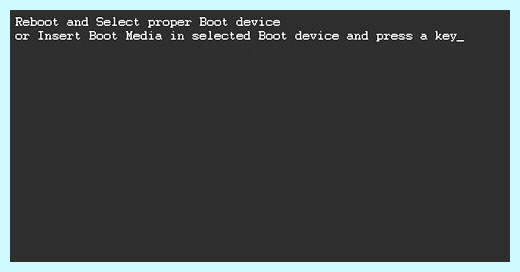 Press any key to reboot