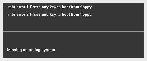 Press any key to reboot