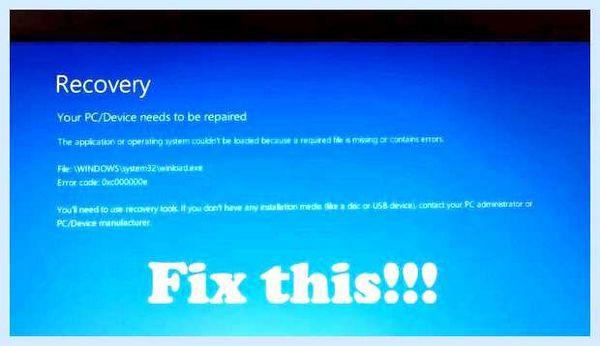Recovery your pc