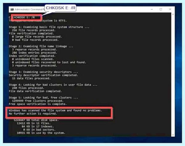 Run chkdsk f синий экран что делать