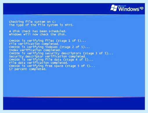 Run chkdsk f синий экран что делать