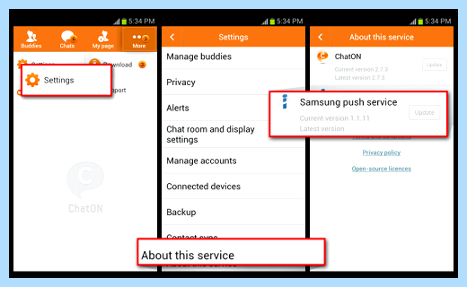Samsung push service