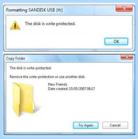 Sandisk защищен от записи