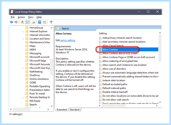 Search and cortana application как отключить (search, cortana, application, отключить, сенсорной панели) Search and cortana application как отключить