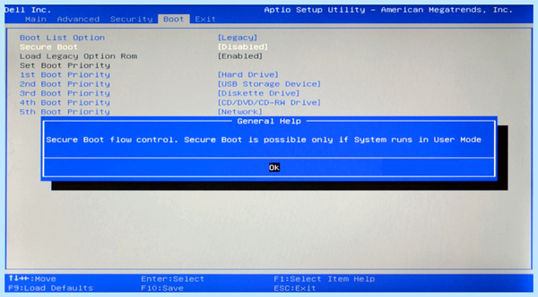 Secure boot disabled что это