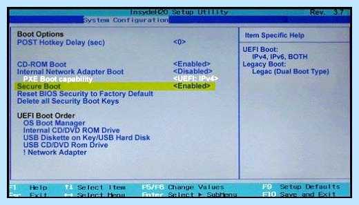 Secure boot disabled что это