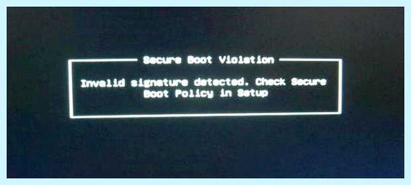 Secure boot violation msi