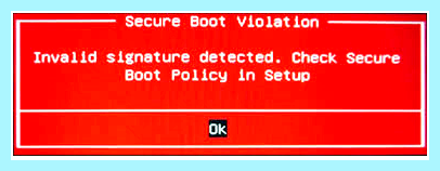 Secure boot violation