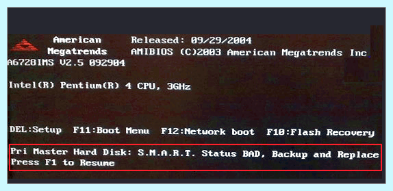 Smart disk error