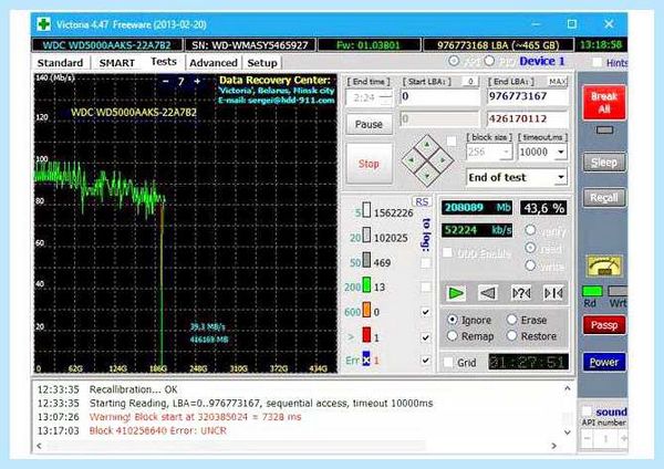Smart hard disk error 301 hp