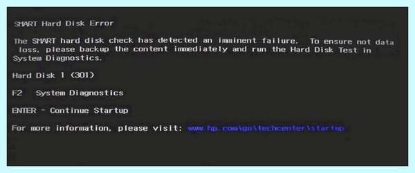 Smart hard disk error hp
