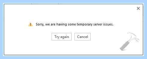 Sorry error occurs перевод