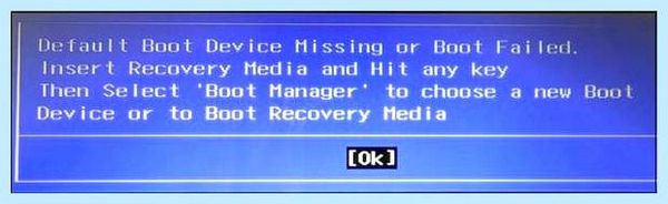 Acer boot failed
