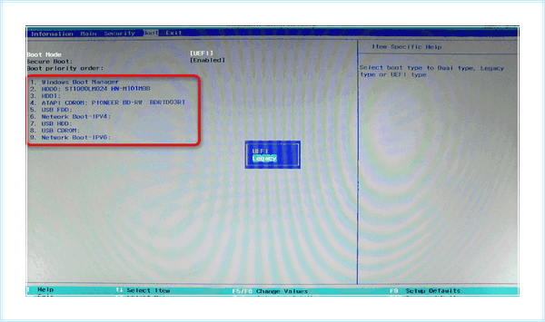 Acer security boot fail
