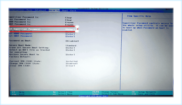 Acer security boot fail
