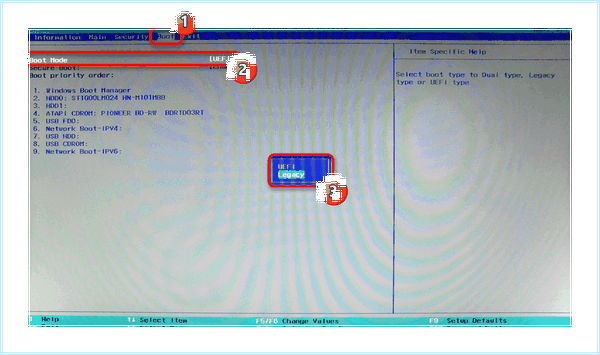 Acer security boot fail