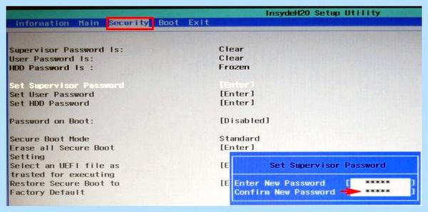 Boot mode acer