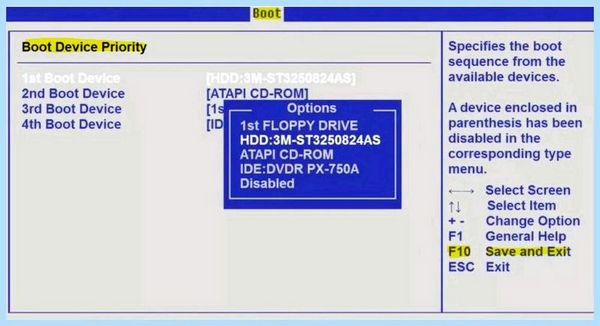 Acer no bootable device
