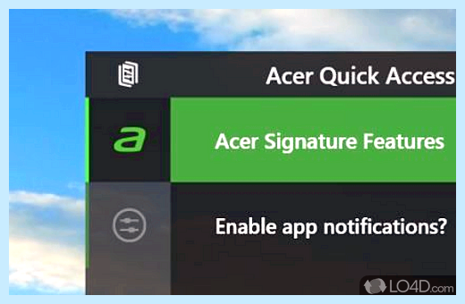 Acer quick access