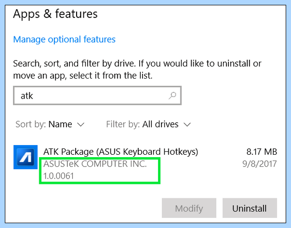 Atk package asus windows 10 что это