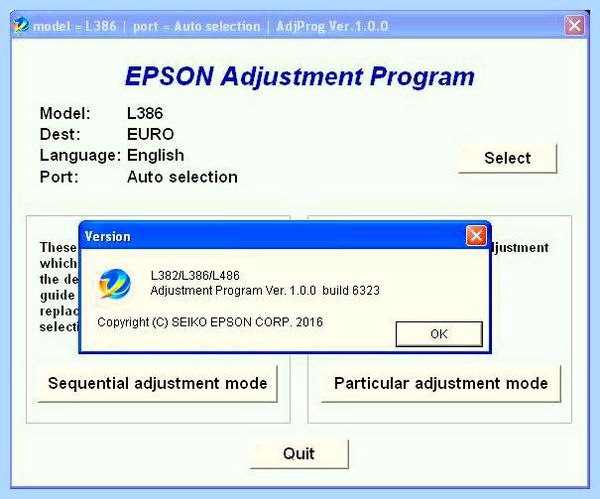 Adjustment program epson l132 l222 L362, L364, L366