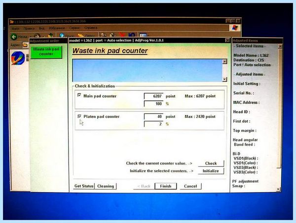 Adjustment program epson l132