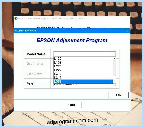 Adjustment program epson l362