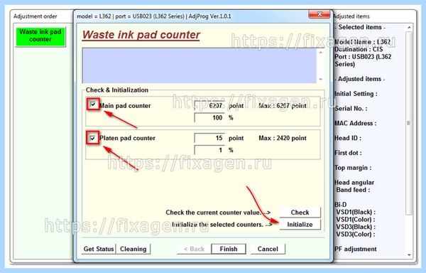 Adjustment program epson l364