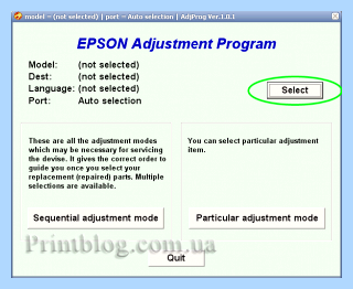 Adjustment program for epson
