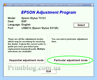 Adjustment program for epson