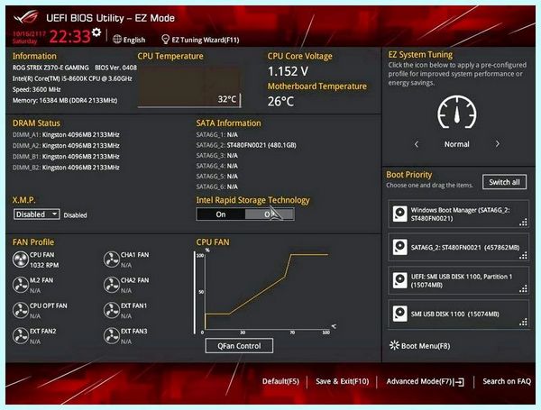 Advanced mode bios