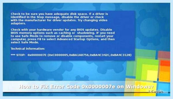 Stop 0x0000007e 0xc0000005