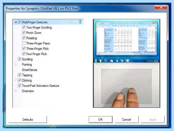 Synaptics pointing device driver что это