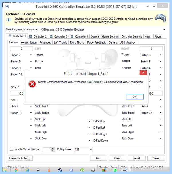System componentmodel win32exception 0x80004005 x360ce