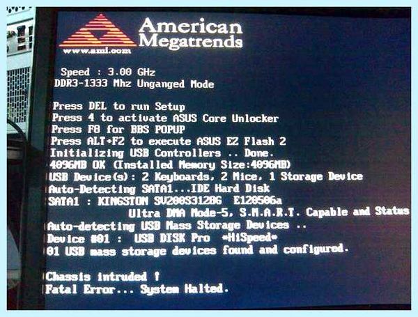 System halted что это (system, halted, Chassis Intrusion, открытия корпуса) System halted что это
