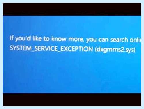 System service exception 00000000 c0000005