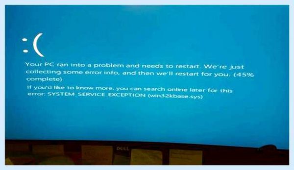 System service exception 00000000 c0000005