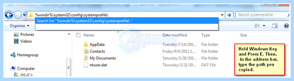 System32 config systemprofile desktop