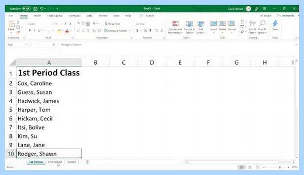 Tabs for excel