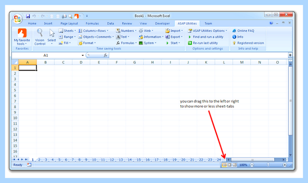 Tabs for excel