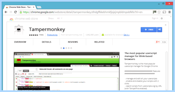 Tampermonkey для chrome
