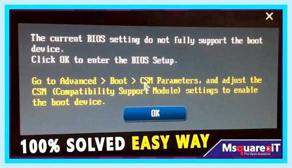 The current bios setting do not fully
