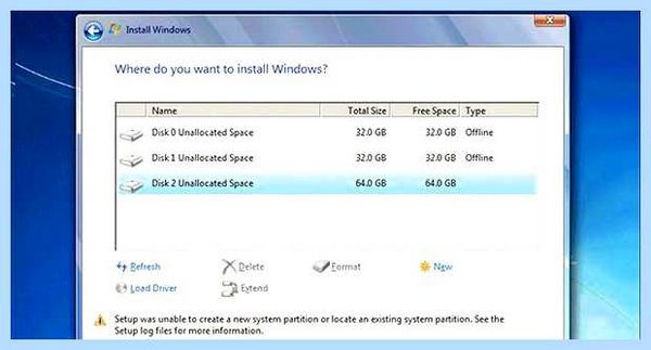 The current bios setting
