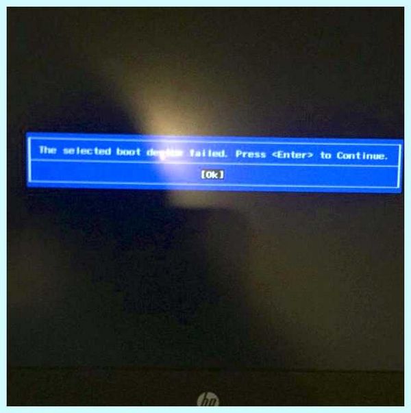 The selected boot device failed