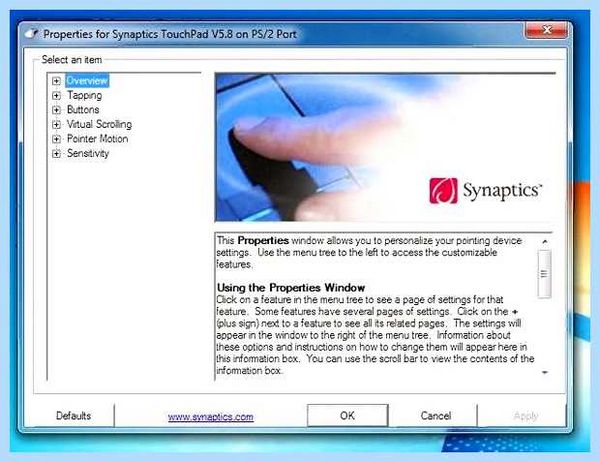 Touchpad synaptics что это