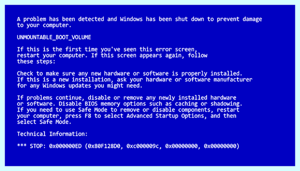 Unmountable boot volume windows (unmountable, boot, volume, windows, системных файлов) Unmountable boot volume windows