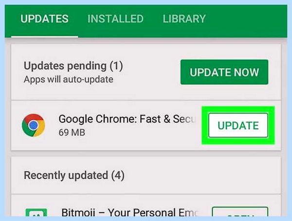 Update google chrome