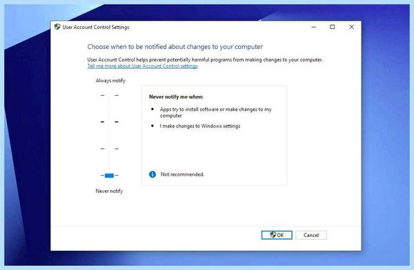 User account control settings windows 10 (user, account, control, settings) User account control settings windows 10